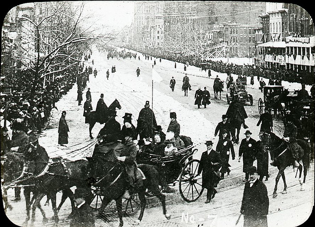 President Taft's inauguration in 1909 was a snowy affair.