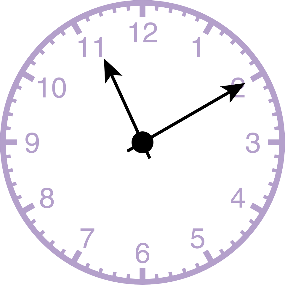 analog clock displaying 11:10