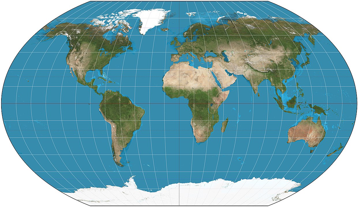 world map with grid lines