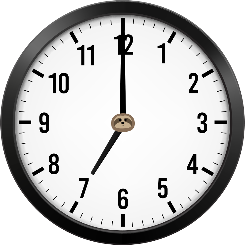 analog clock showing 7:00
