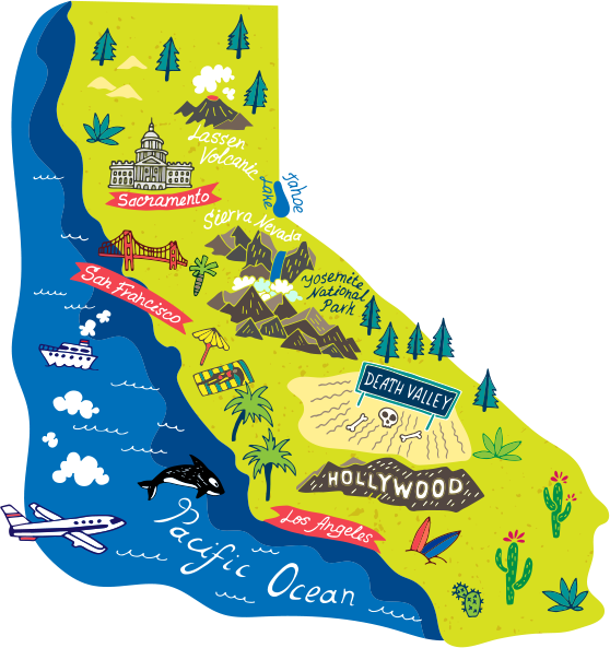 Cartoon version of California