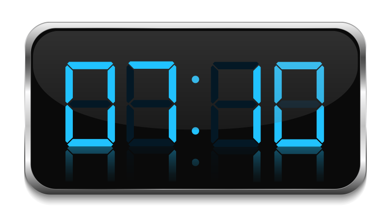 digital clock set to 7:10