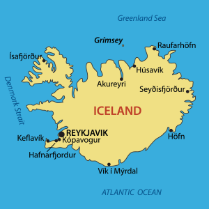 map of Iceland
