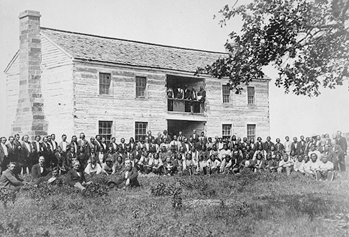 Delegates from 34 tribes in front of Creek Council House