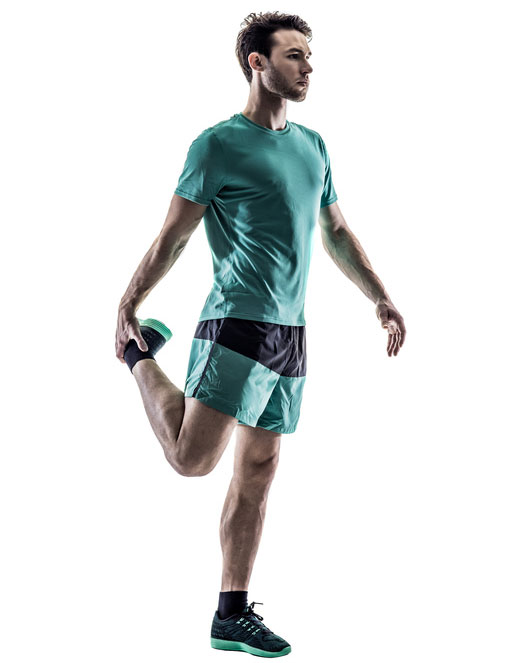 man stretching