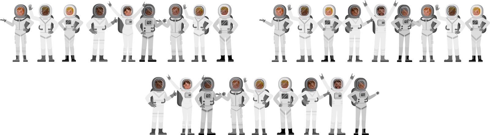 three groups of nine