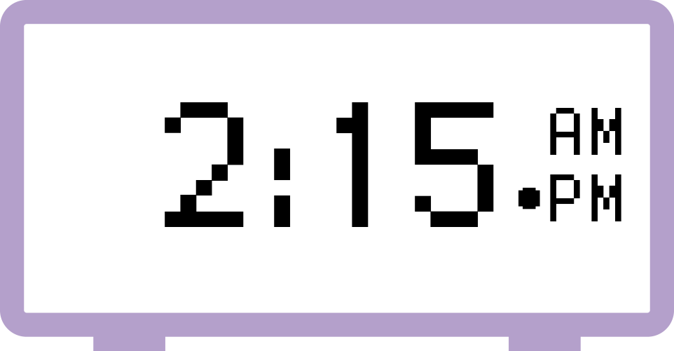 digital clock displaying 2:15 p.m.