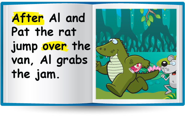 After Al and Pat the rat jump over the van, Al grabs the jam.