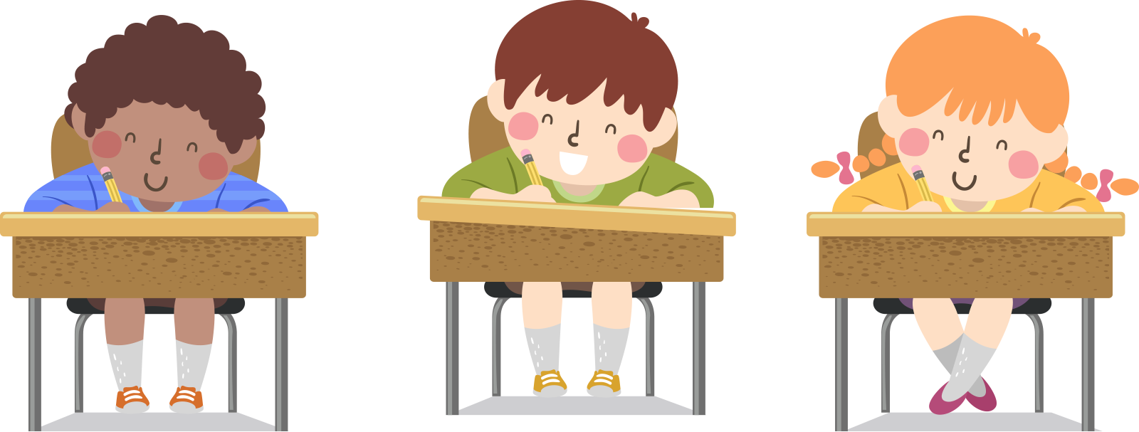 student at their desk