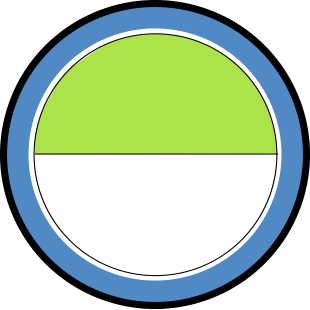 Circle divided into two sections. One section is shaded green.