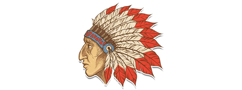 Native American chief wearing a headdress