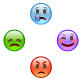 a 3 by 3 grid of emoticons, showing only the emoticons on the sides
