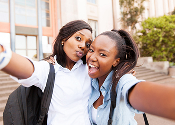 Two girls taking a selfie
