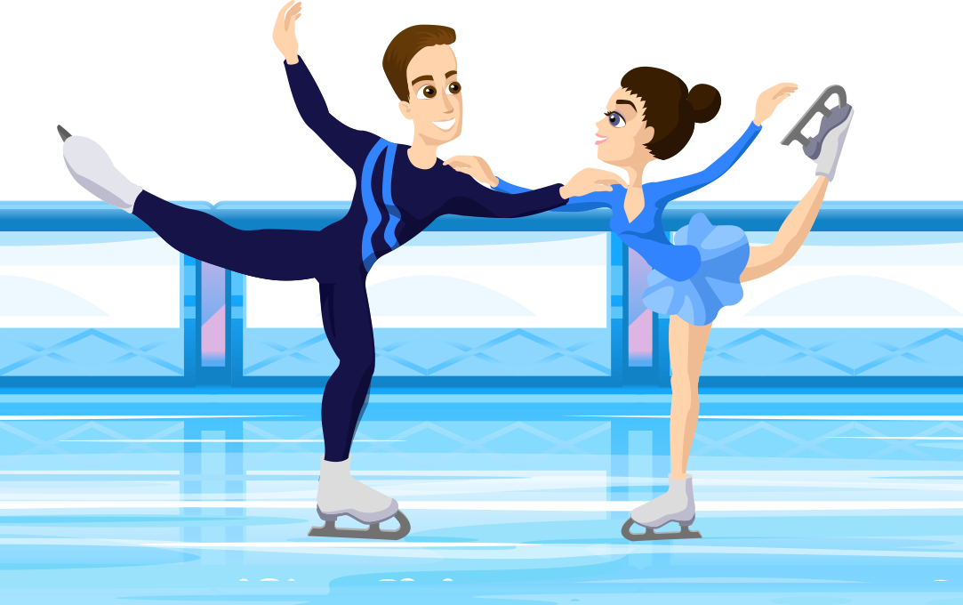 male and female figure skaters