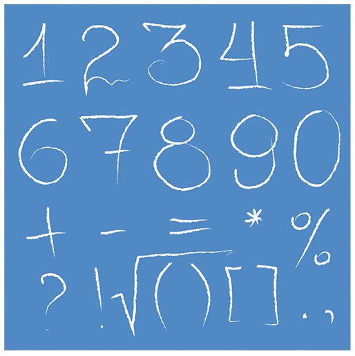 Doodle Math Chalky Numbers on a blue background.