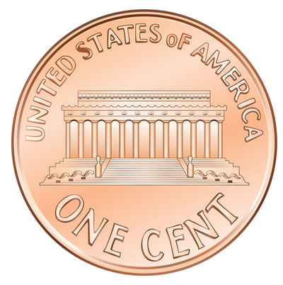 Backside of a penny