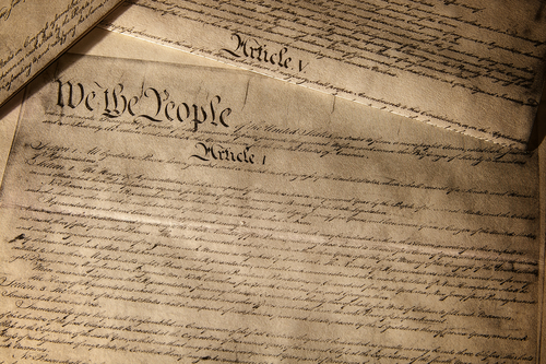 US Constitution document, showing Article 1