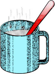 Cup of hot liquid with a spoon Cup of hot liquid with a spoon