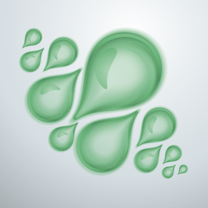 Green water drops