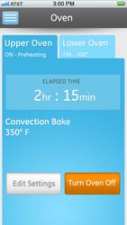 Wi-Fi enabled wall oven range app
