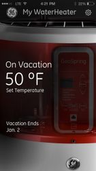 Water heater app—temperature setting