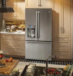 GE Café French door refrigerator with Keurig® K-Cup® single cup brewer