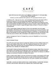 Cafe Launches Customizable Professional Stainless