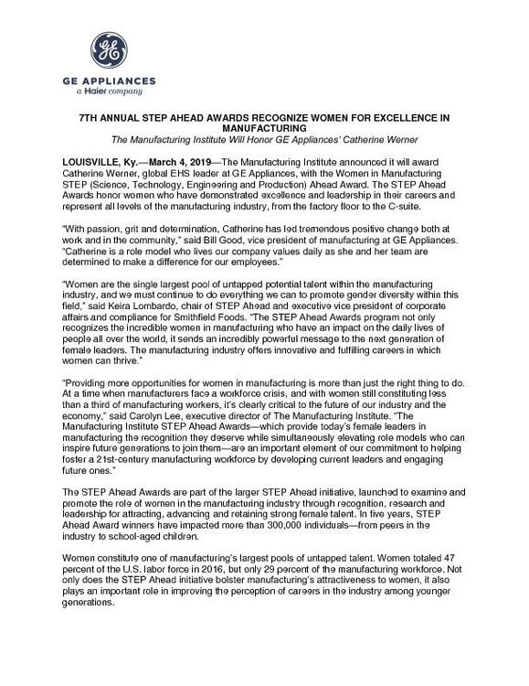 7th Annual Step Ahead Awards Recognize Women for Excellence in Manufacturing 
