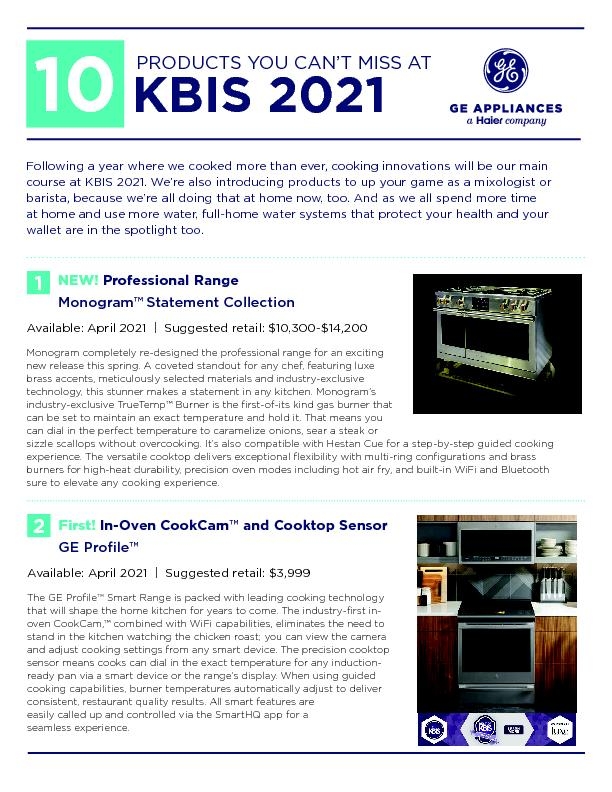 GE Appliances Top 10 KBIS/IBS products for 2021