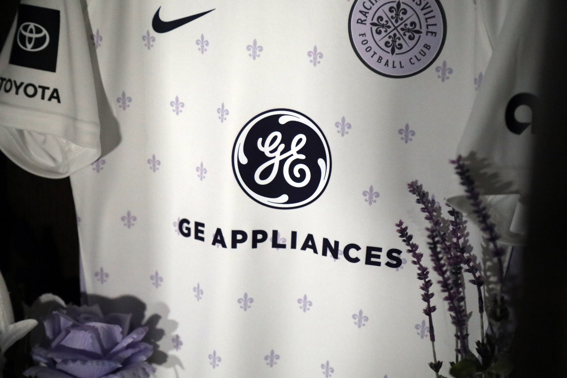 Close-Up of Racing Louisville FC Away Kit with GEA Logo 