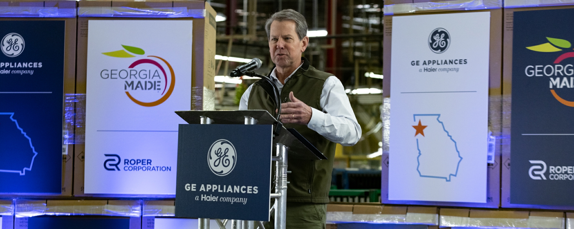 Georgia Governor Brian Kemp at Roper Corporation in LaFayette, GA Georgia Governor Brian Kemp at Roper Corporation in LaFayette, GA