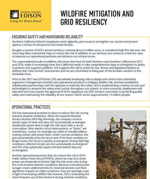 Wildfire Mitigation and Grid Resiliency: Ensuring Safety and Maintaining Reliability