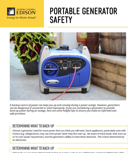 Portable Generator Safety