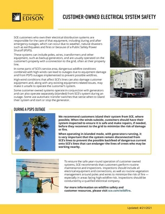 Customer-Owned Electrical System Safety