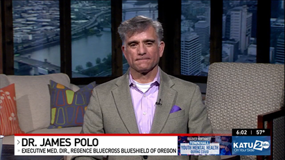 KATU Oregon virtual town hall youth mental health 2022 Dr. Polo Regence
