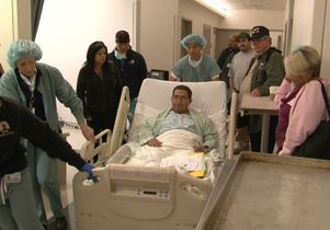 Fernando Padilla on his way to surgery