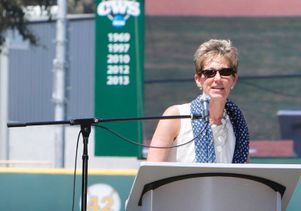 Rhea Turteltaub at baseball celebration