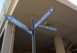 Sproul signage on The Hill 
