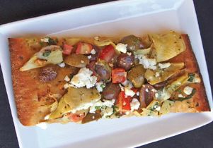 Artichoke and olive flatbread