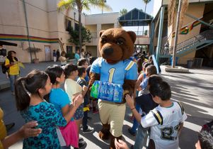Joe Bruin at Volunteer Day 2013