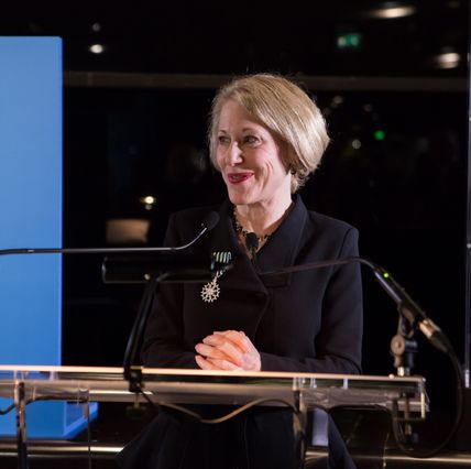 Marla C. Berns decorated as a chevalier of France's Order of Arts and Letters