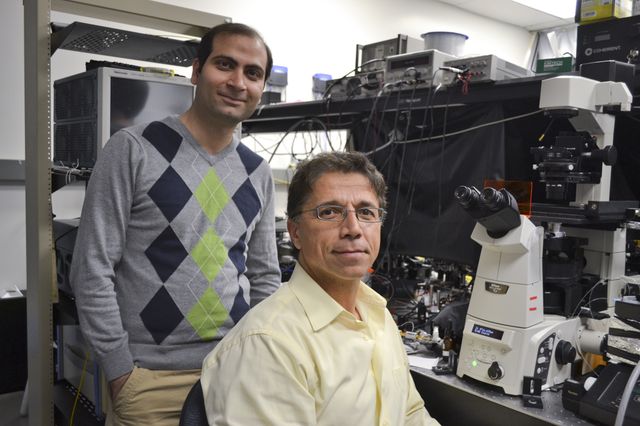 UCLA's Mohammad Asghari (left) with Professor Bahram Jalali