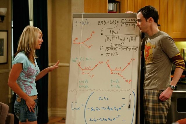 Penny and Sheldon with whiteboard