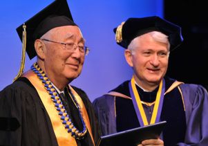 Chancellor Gene Block at the honorary degree ceremony