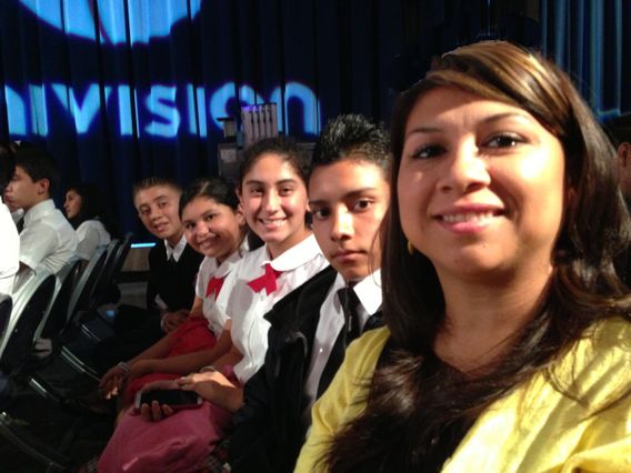 Consuelo Avalos-Garcia and students at Univision