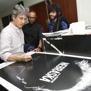 Alexander Payne signs Nebraska poster
