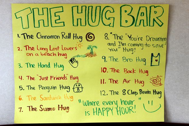 Hug bar menu