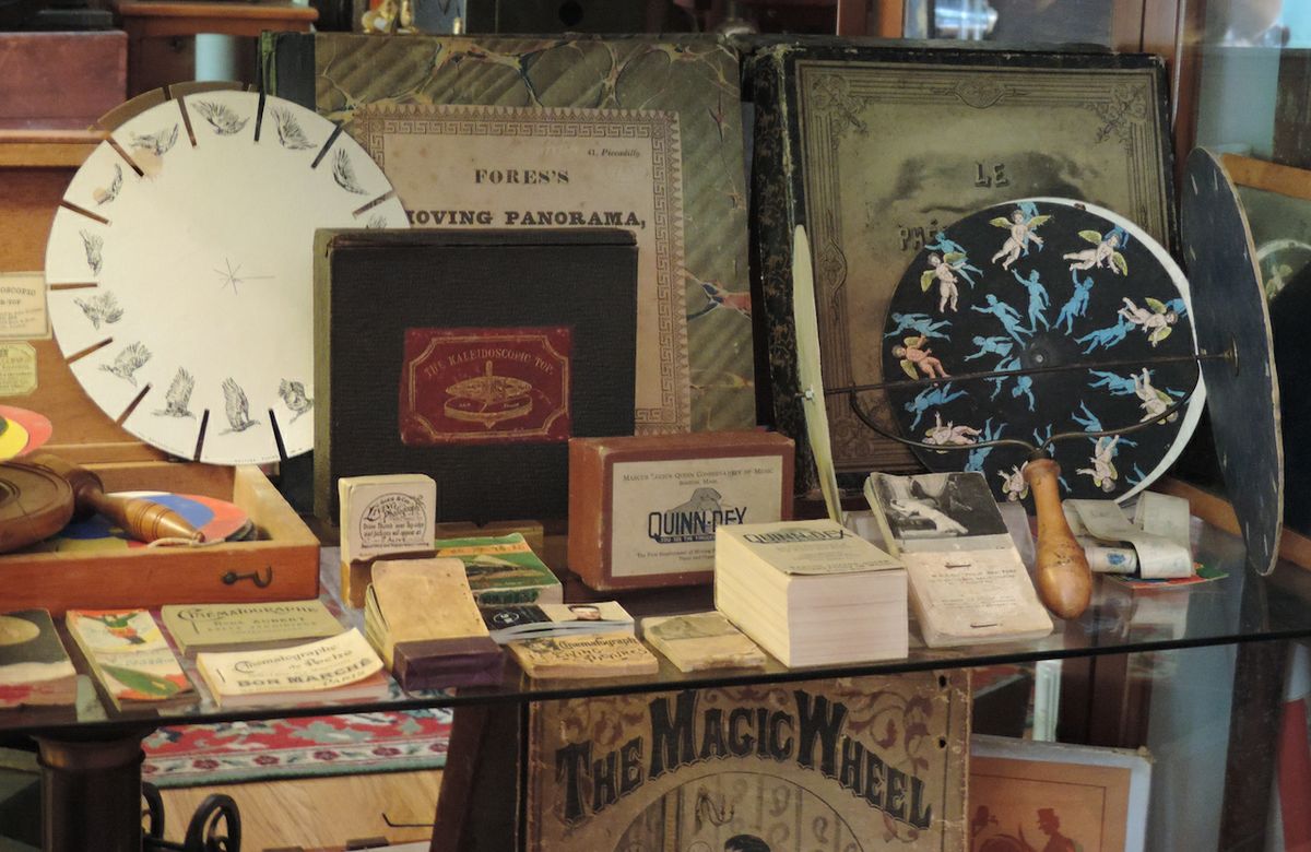 Items in professor Huhtamo's collection of antique optical devices