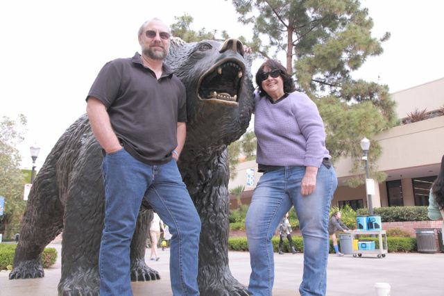 Dan Les and Angela Marciano with the Bear