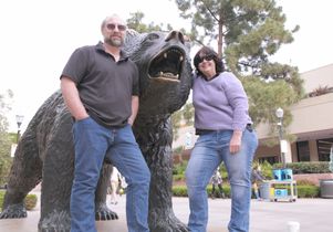 Dan Les and Angela Marciano with the Bear